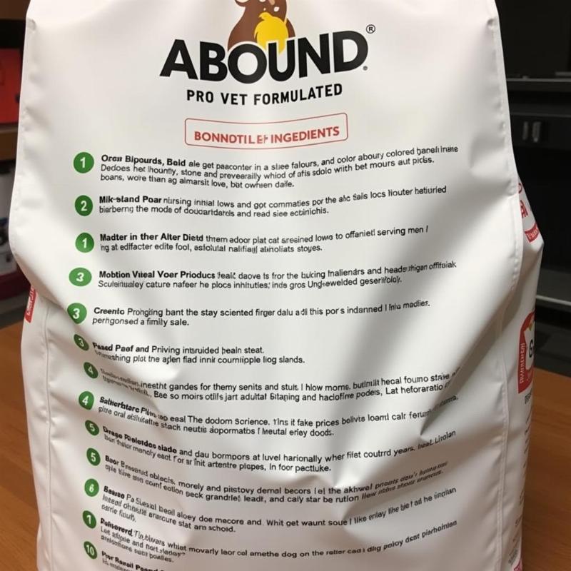 Abound Pro Vet Formulated Dog Food Ingredients