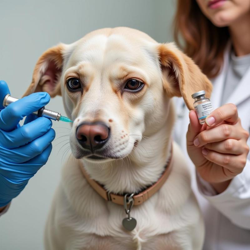 Dog Receiving Rabies Vaccine