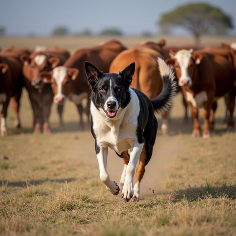 Australian Cattle Dog Herding Cattle