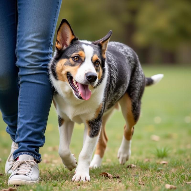 Australian Cattle Dog nipping at heels