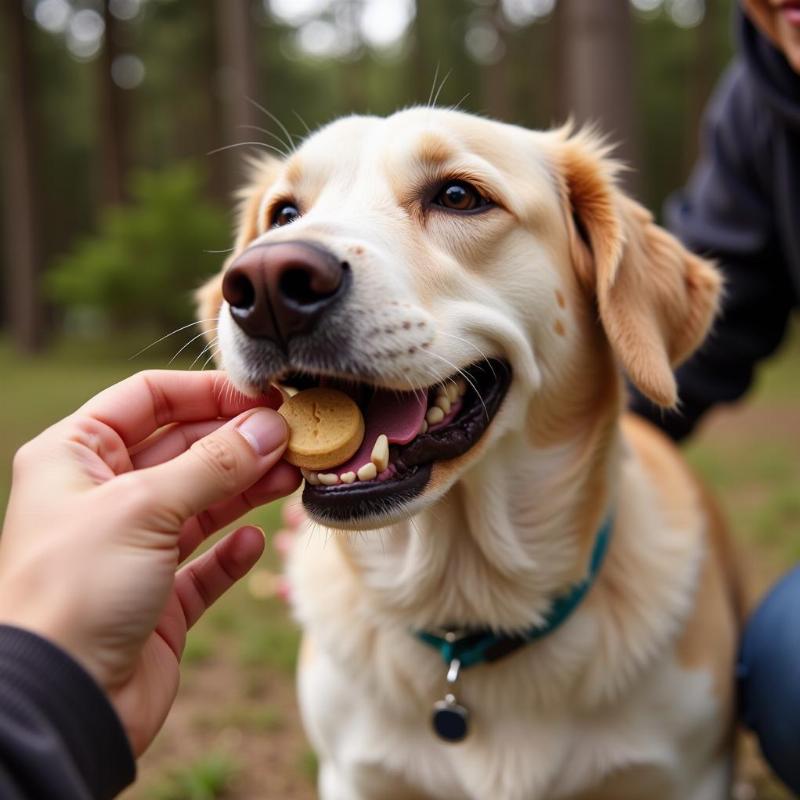 Administering chewable medication to a dog