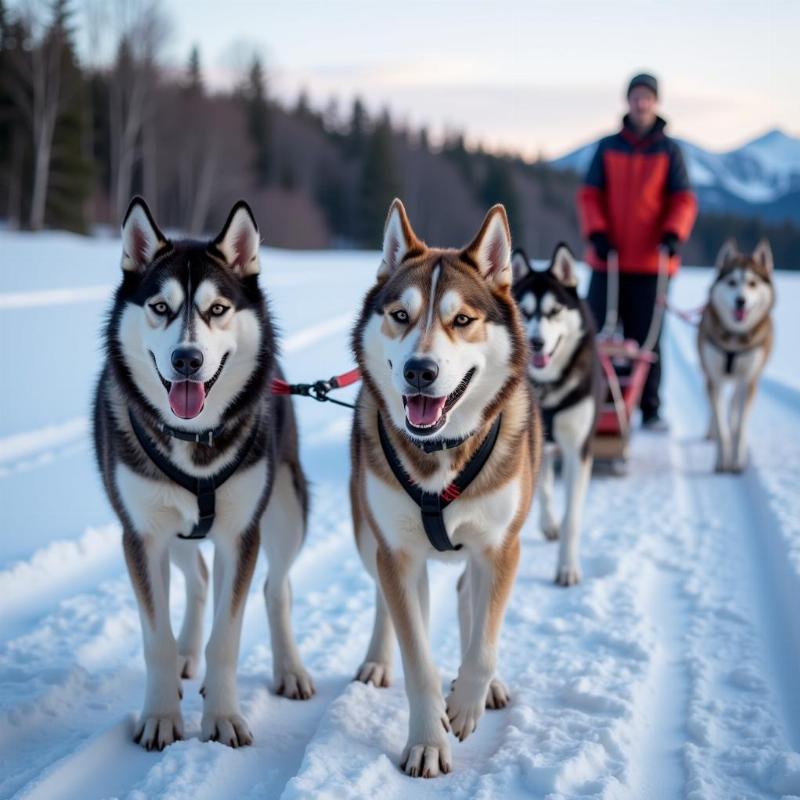 Alaskan Huskies Dog Sledding Team