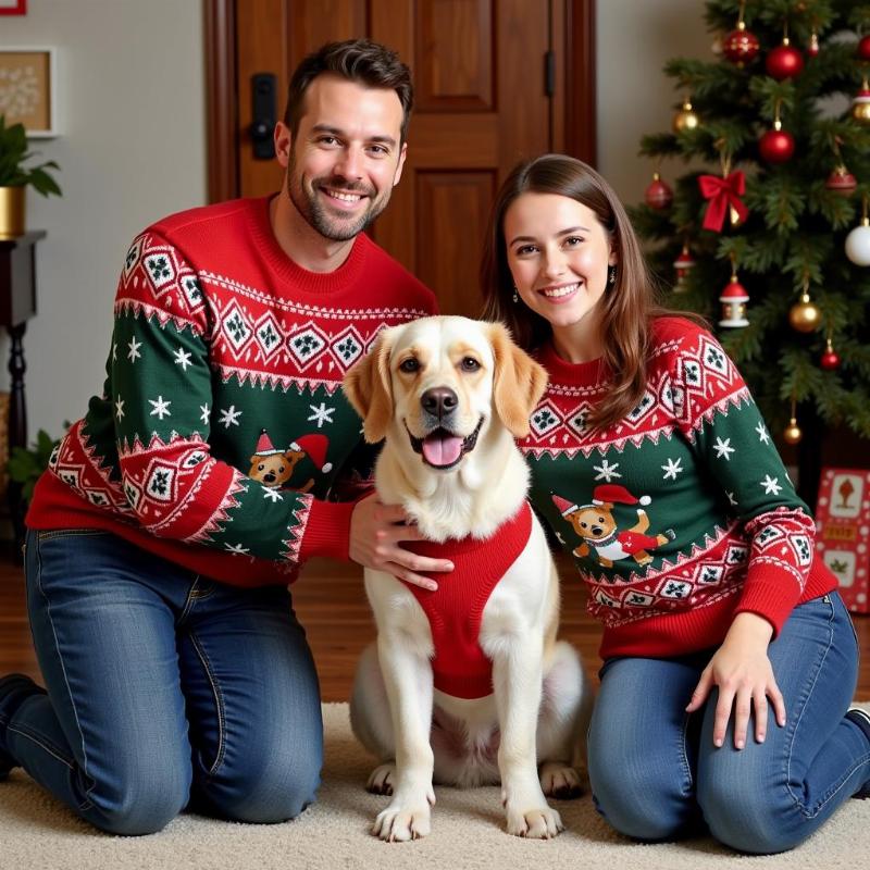 Matching Human and Dog Christmas Sweaters