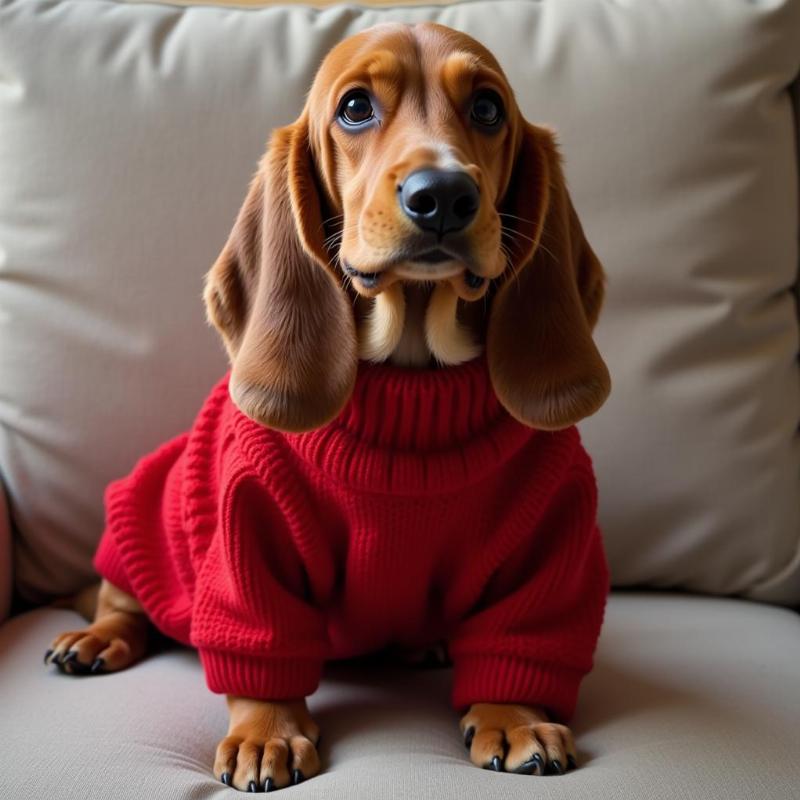 Basset Hound in a Sweater