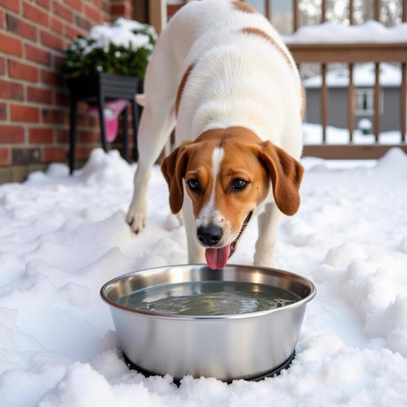 Battery Powered Heated Dog Bowl for Outdoor Use