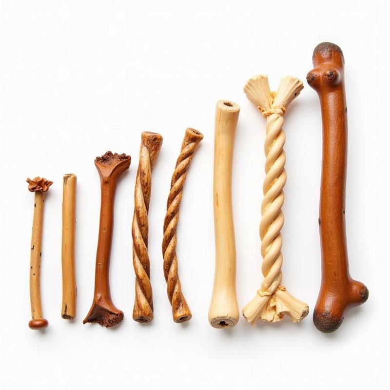 Different types of bully sticks