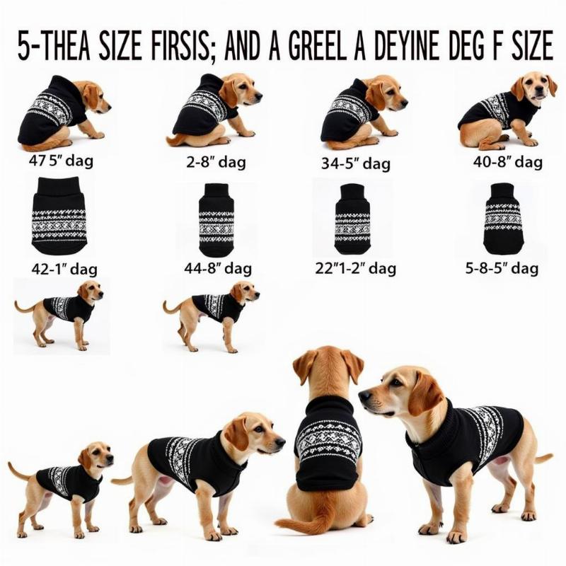 Black and white dog sweaters in different sizes