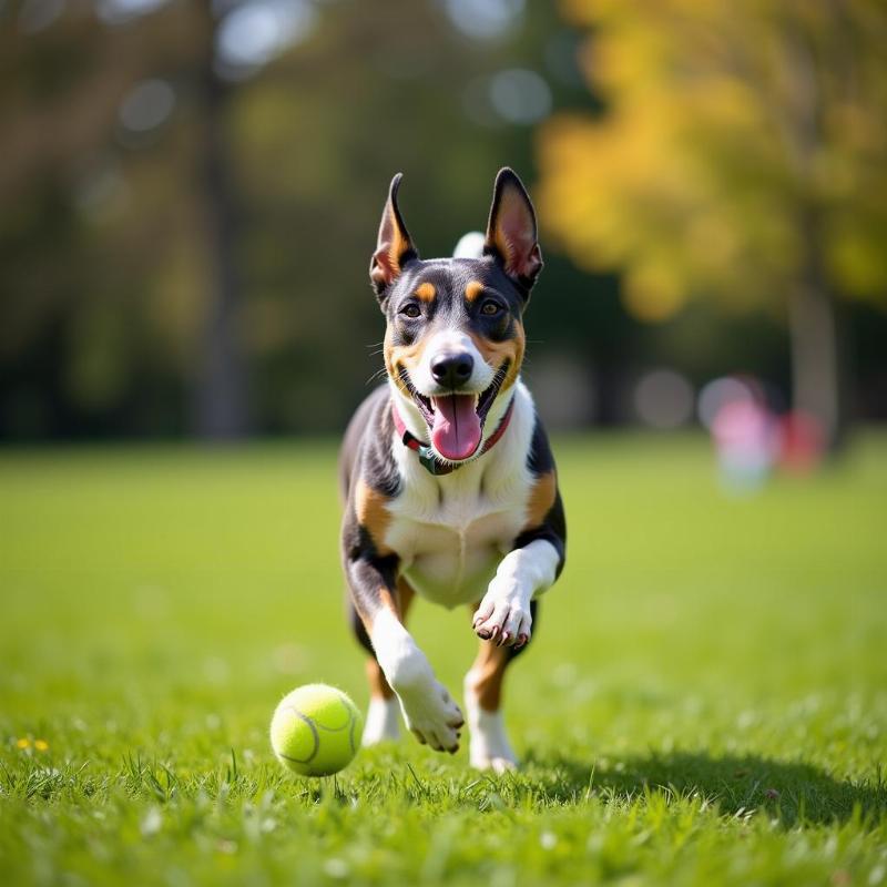 Blue Paul Terrier Playing Fetch