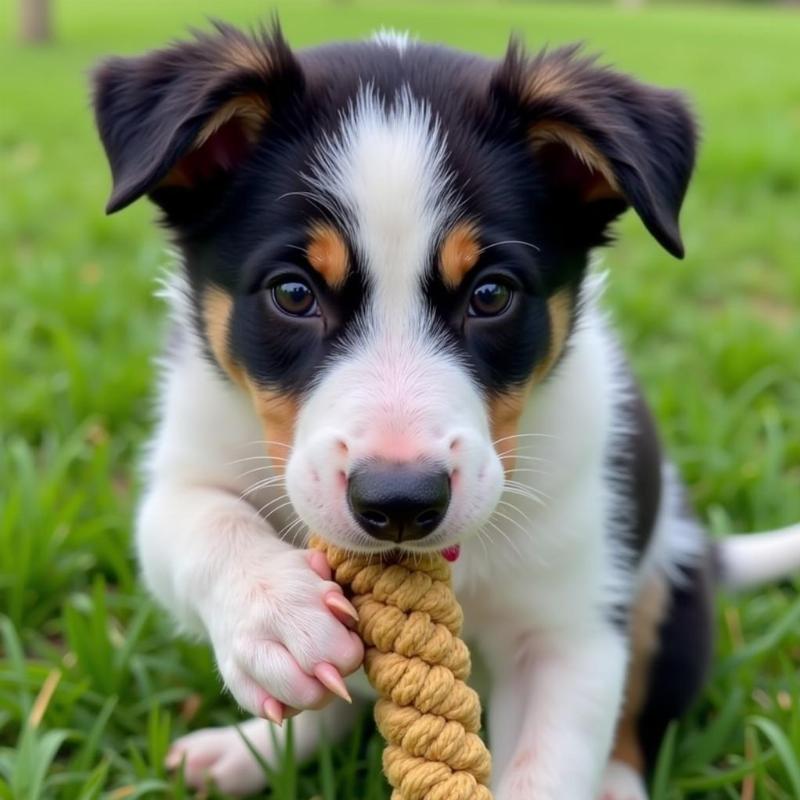 Border Collie Australian Cattle Dog Mix Puppy Playing