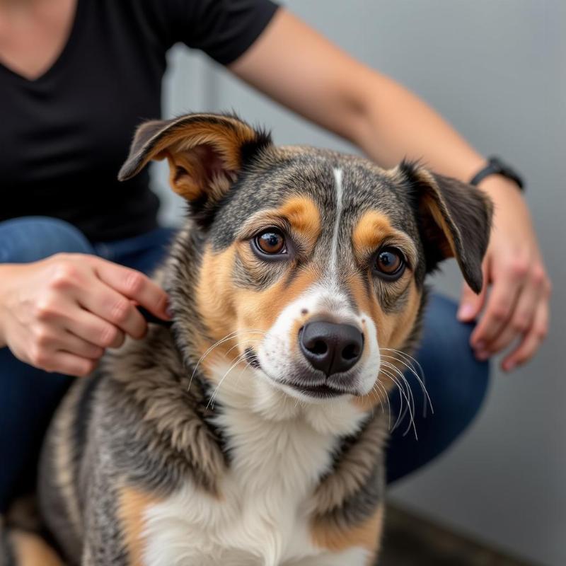 Border Heeler Getting Groomed