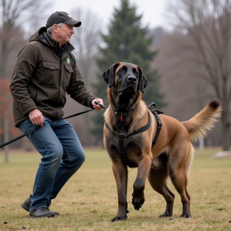 Bouvier des Flandres in protection training