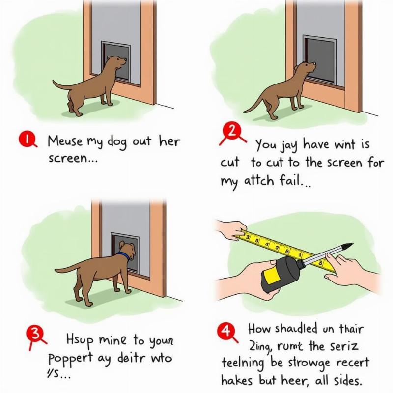 Steps for installing a dog door on a screen door