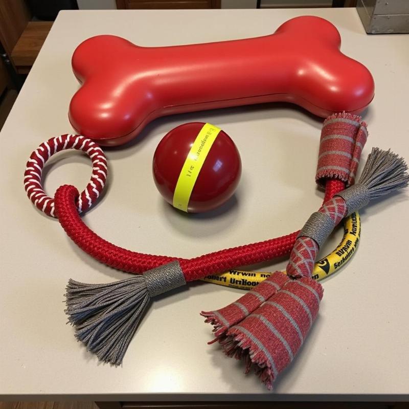 Different types of fire hose dog toys