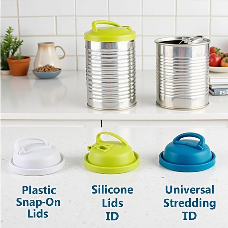 Different types of dog food can lids