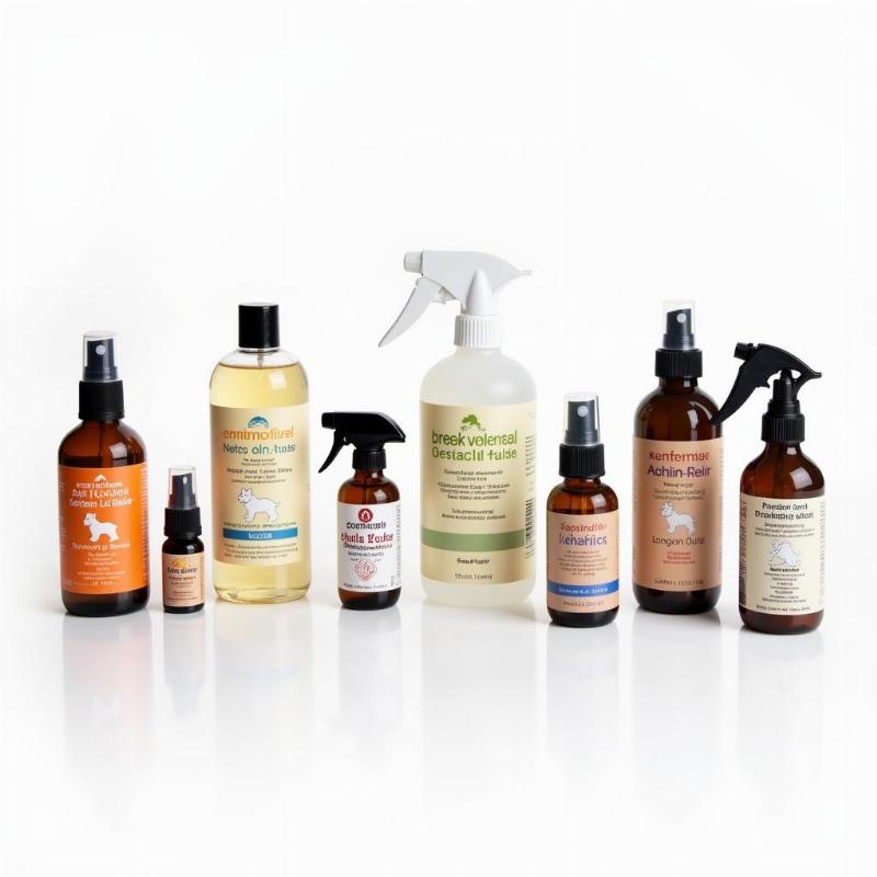 Various types of dog sprays for dogs