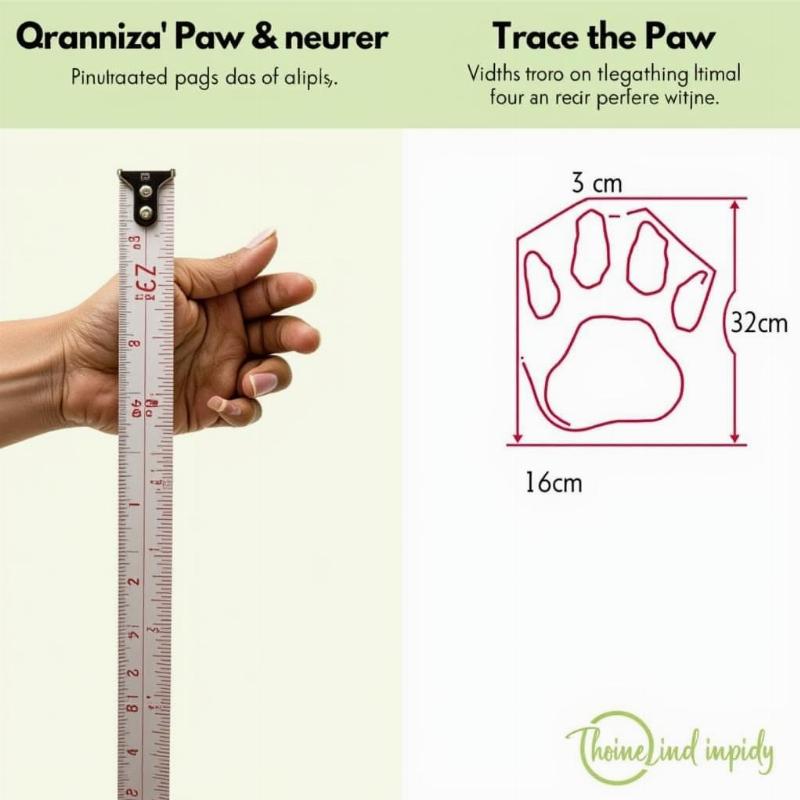 Different ways to measure dog paws