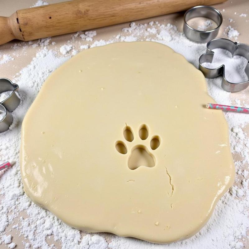 Rolling and Shaping Paw Print Ornaments