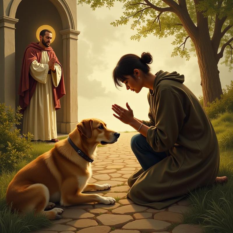 Prayer for a sick dog with St. Francis