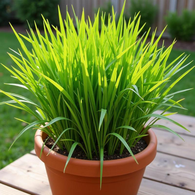 Dog-friendly mosquito repellent plants: Citronella grass.