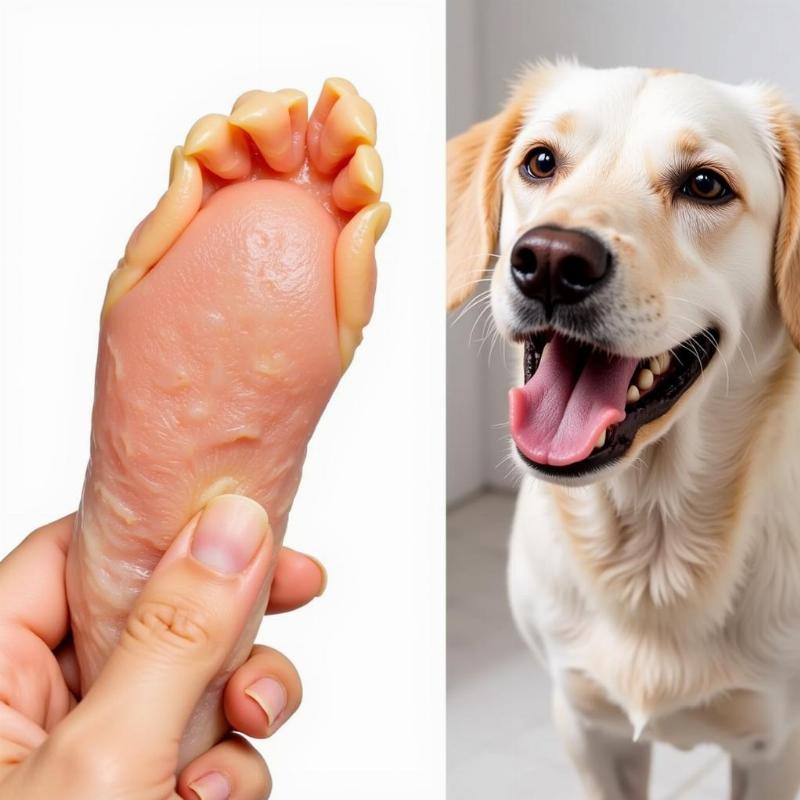 Chicken feet and dog teeth