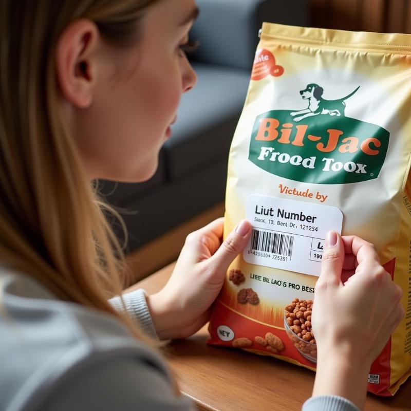 Checking Bil-Jac Dog Food Label for Recall Information