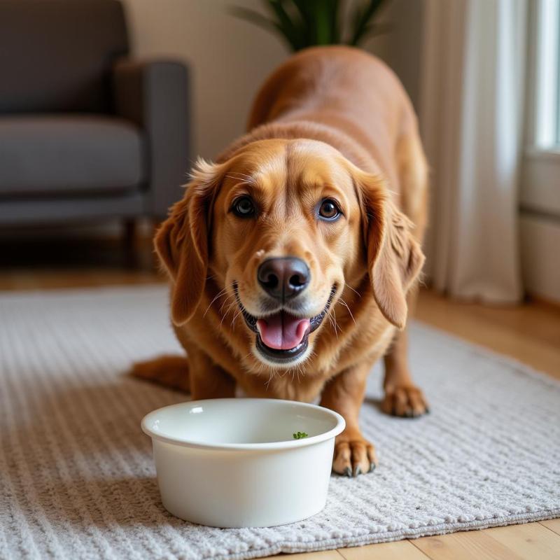 Dog eating its own food