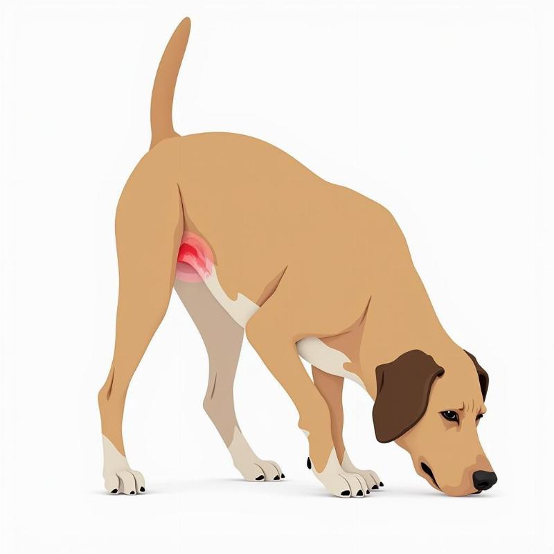 Dog with anal gland disease