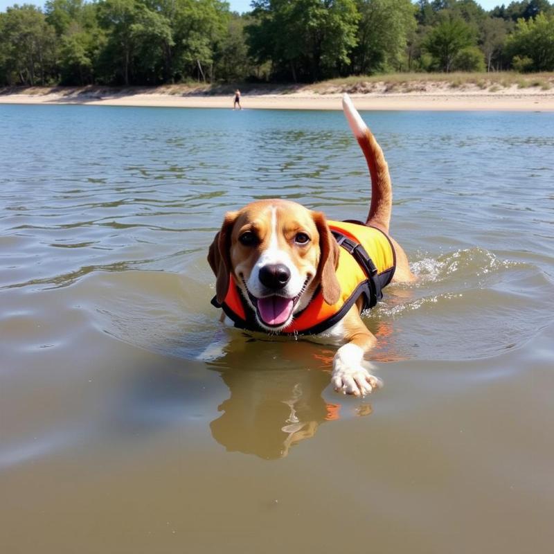 Dog swimming at Walnut Creek