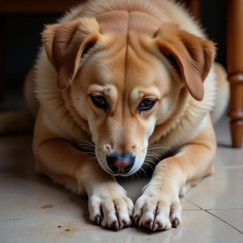 Bored Dog Chewing Furniture