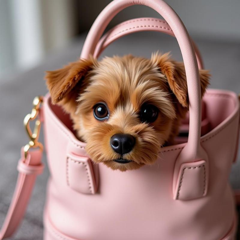 Plush dog in a purse toy