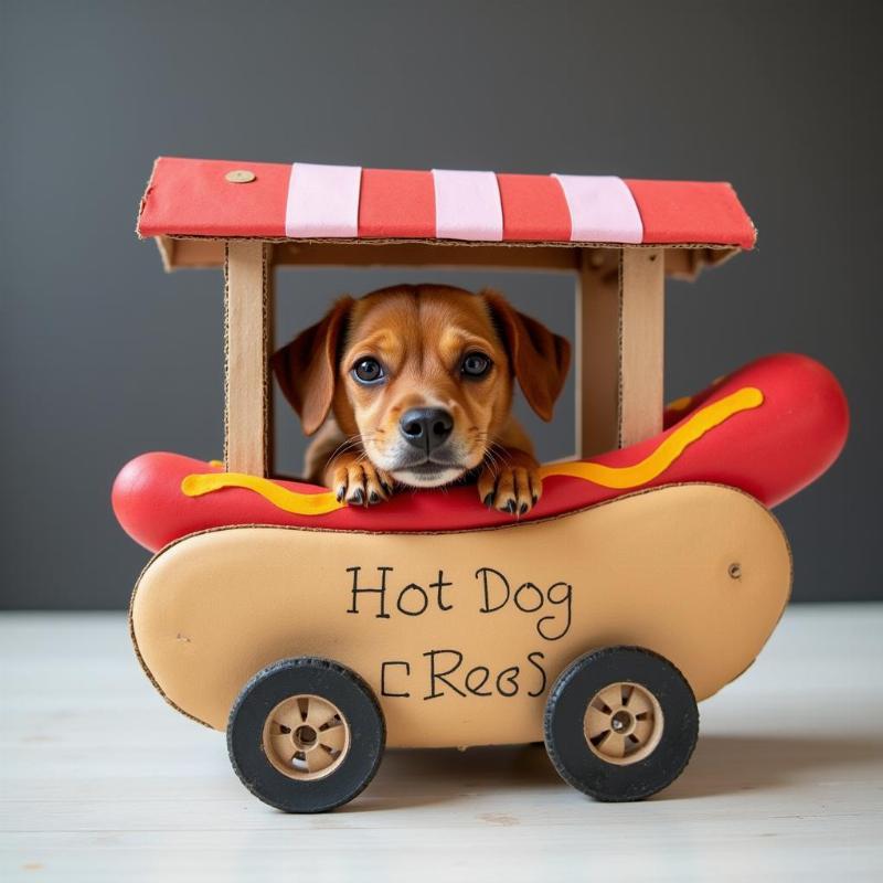 Chó cảnh trong xe hot dog tự làm