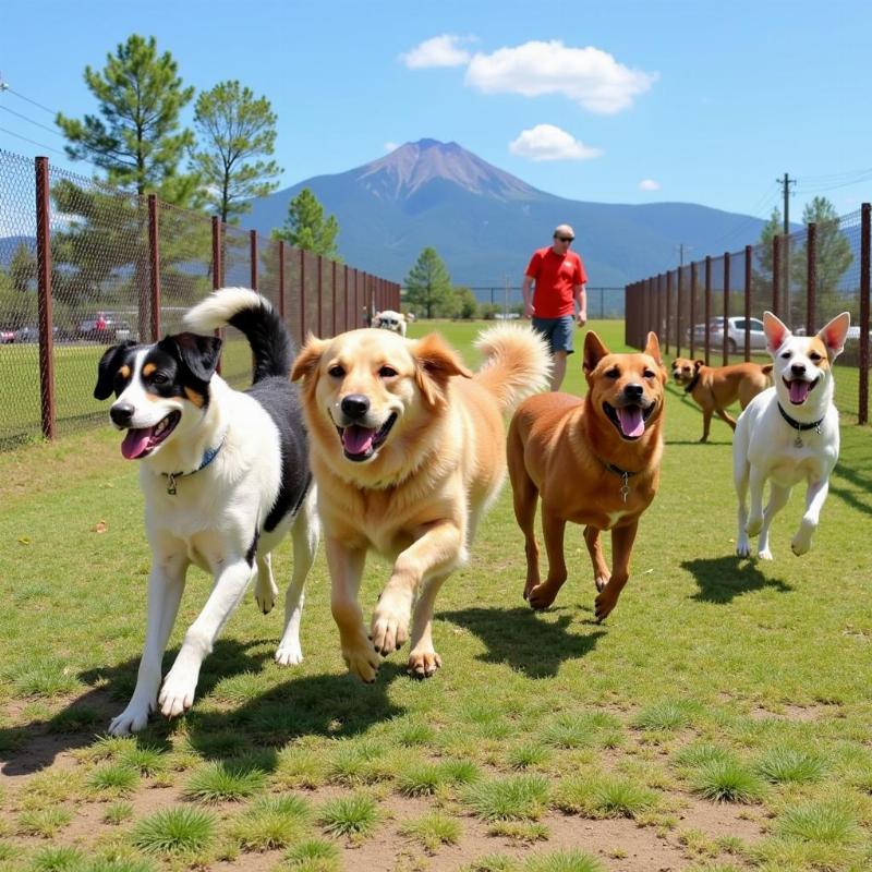 Dogs playing at Bruce's Beach Dog Park