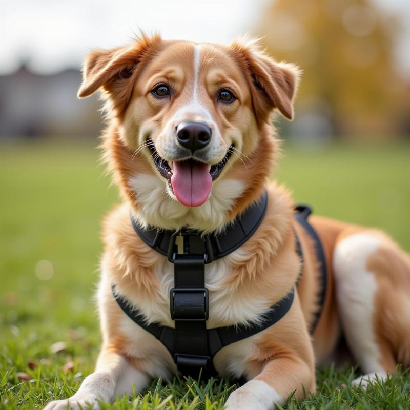 Dog Wearing a Well-Fitting Harness