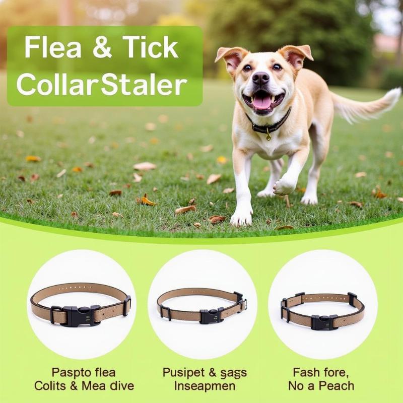 Dog wearing a natural flea and tick collar