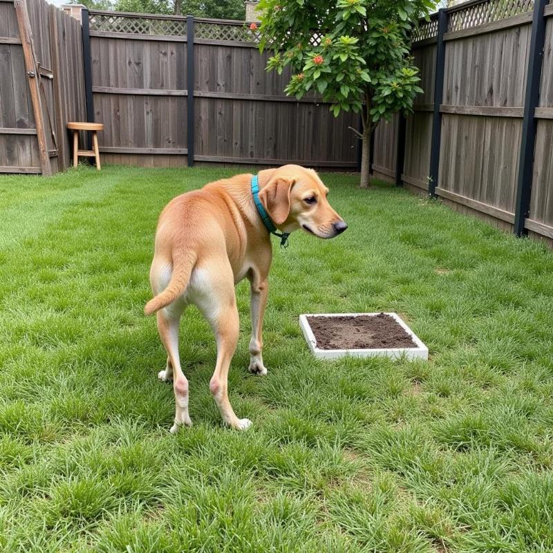 Dog Using Designated Potty Area