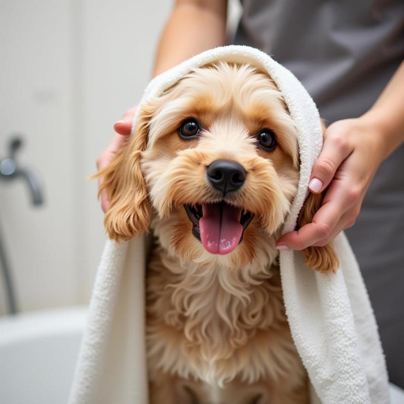 Dog Being Dried