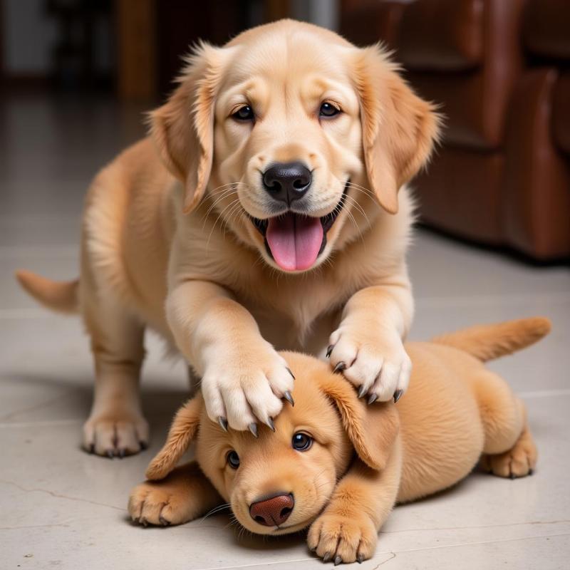 Dog excitedly mounting during playtime