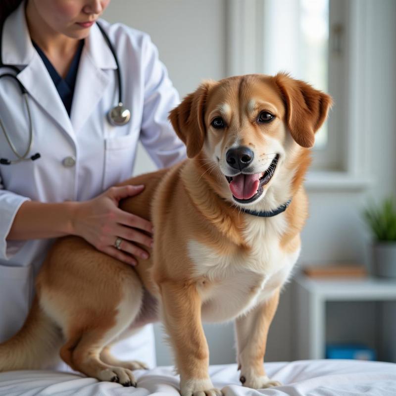 Dog Getting a Veterinary Check-up