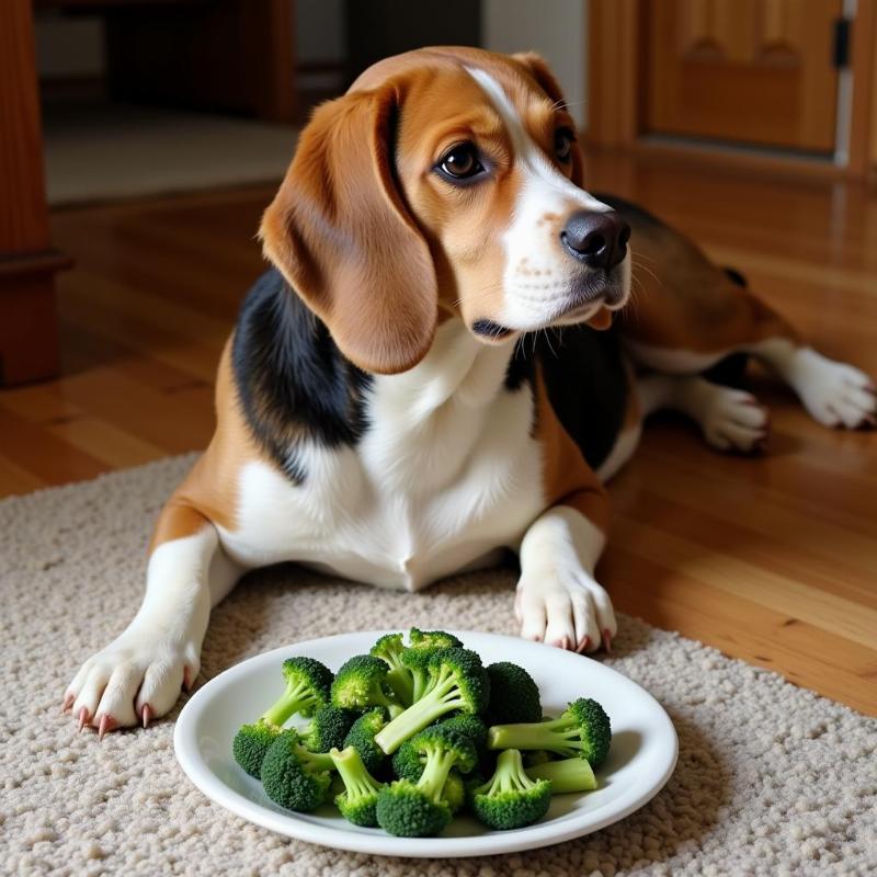 Dog disinterested in green vegetables