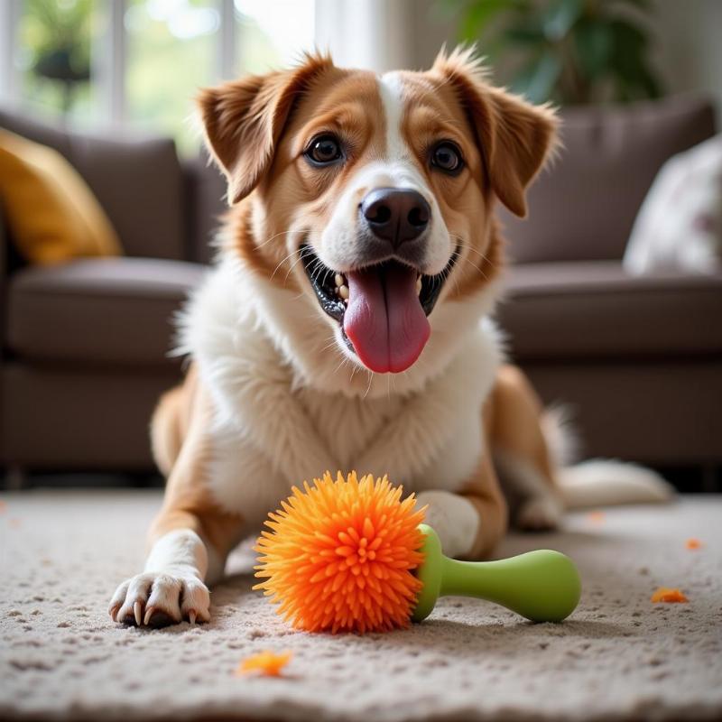 Blind Dog Playing with Scented Toy