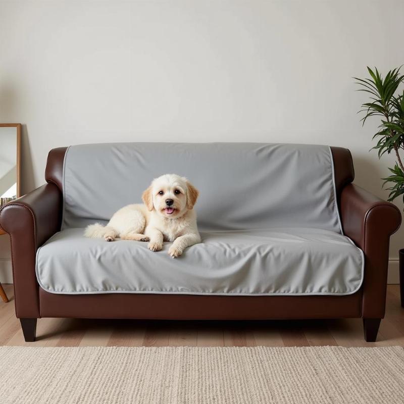 Dog Lying on Protected Sofa