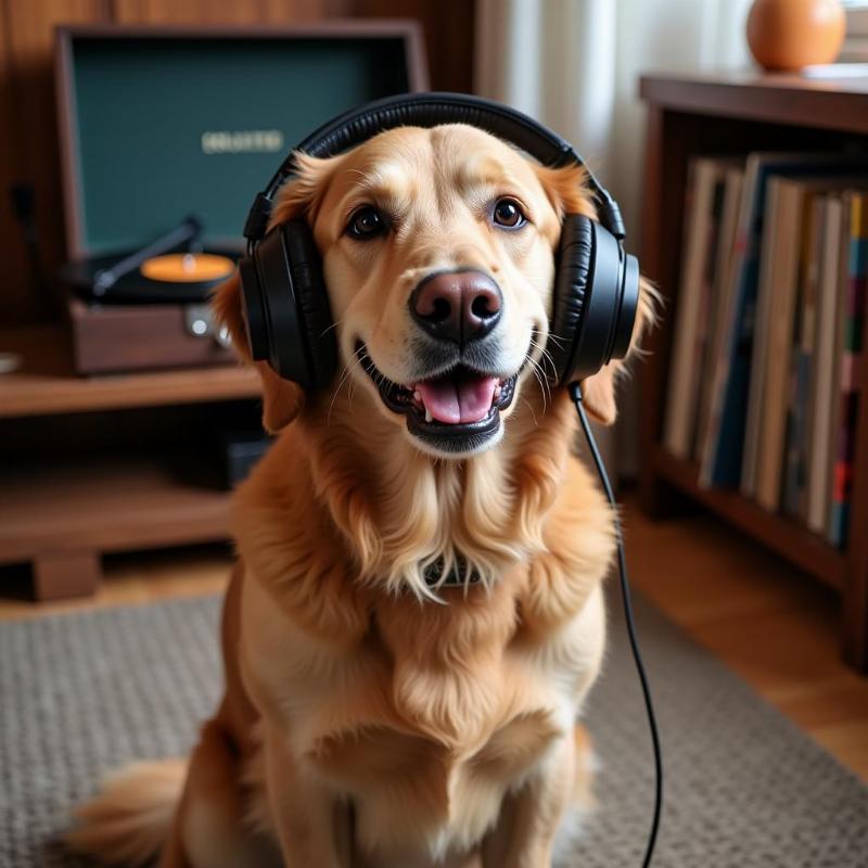 Dog Listening to Music