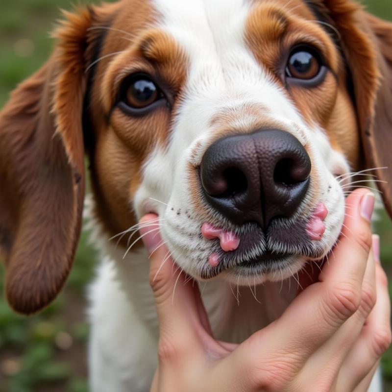 Dog scratching its face due to allergies