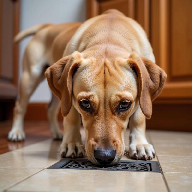 Dog sniffing for carbon monoxide