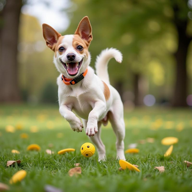 Dog bunny hops when playing