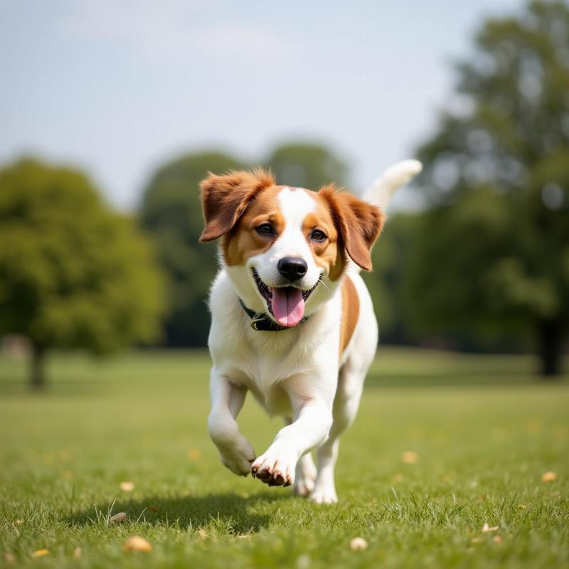 Dog Exercising Outdoors