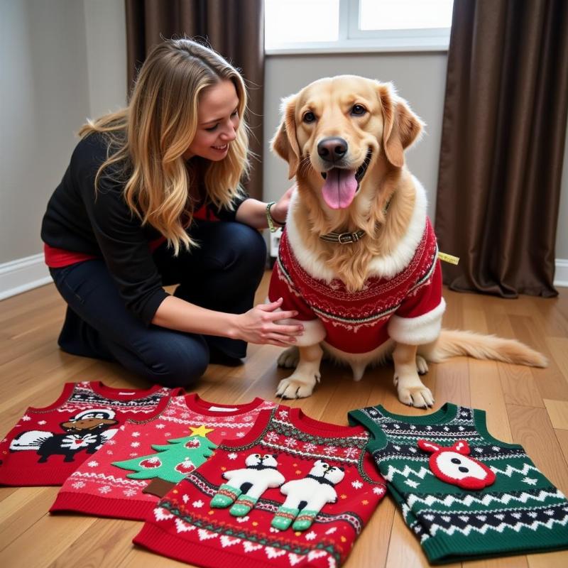 Choosing an ugly Christmas sweater for your dog