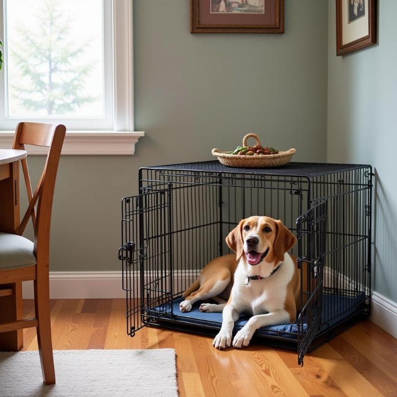 Choosing the right spot for your dog's crate.