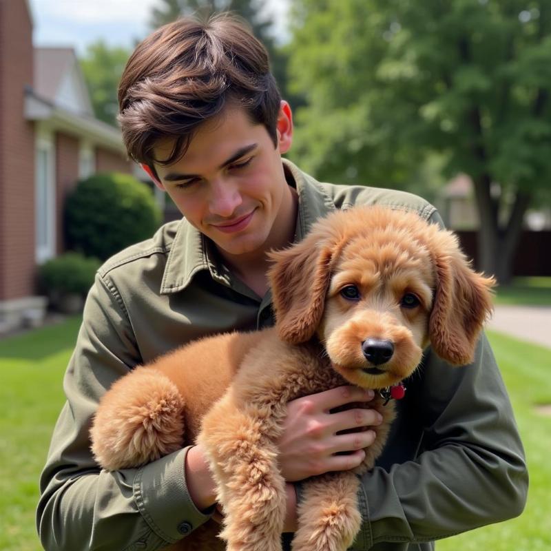 Christopher Boone and Wellington the poodle