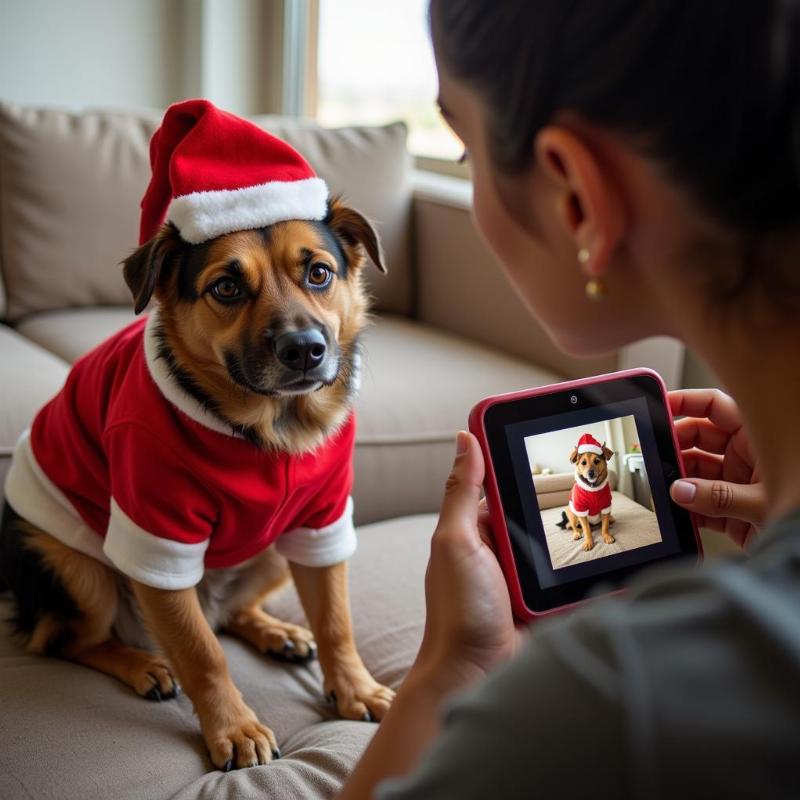 Photographing dogs and cats for Christmas cards